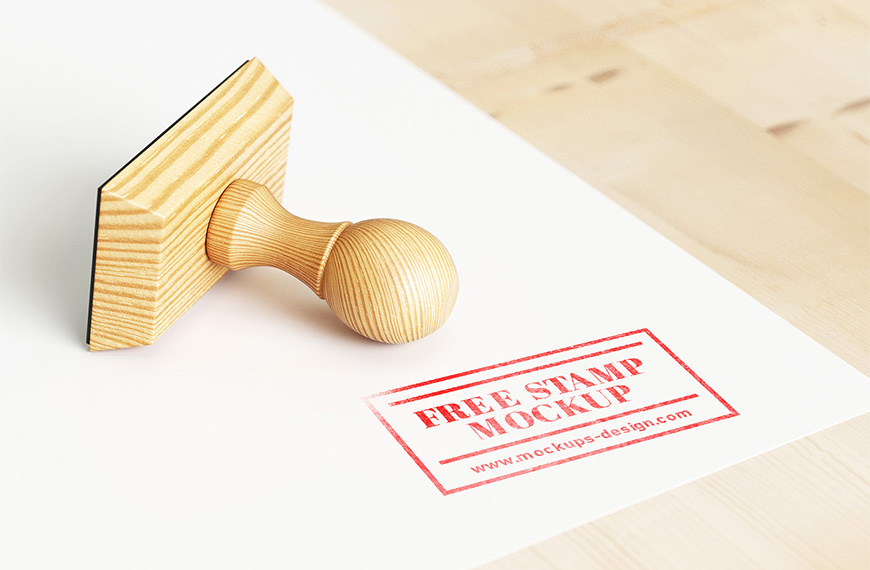 Wood Stamp Mockup